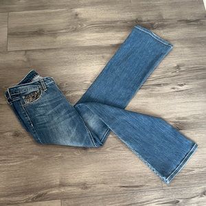 CACHE Five Pocket Jeans Decorative Embellished Back Pockets Boot Cut